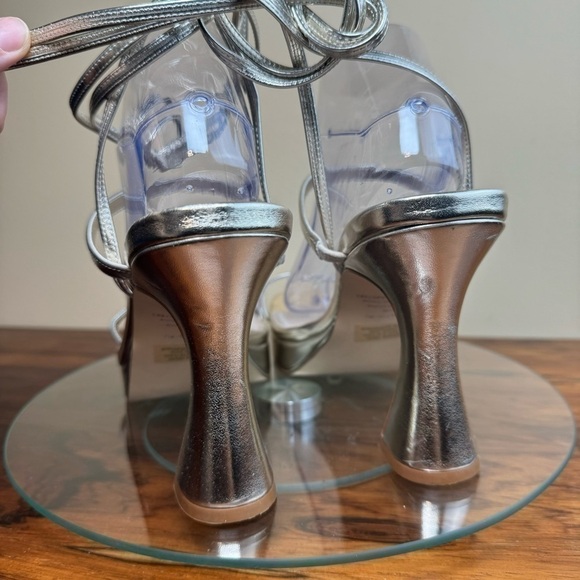 Gold Strappy Heeled Sandals - Picture 11 of 16